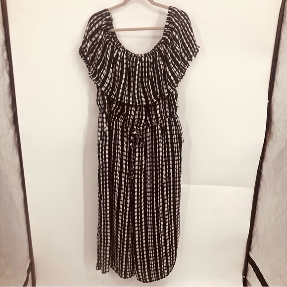 ROZ AND ALI BLACK AND WHITE WIDE LEG JUMPSUIT size 2X - Picture 3 of 13